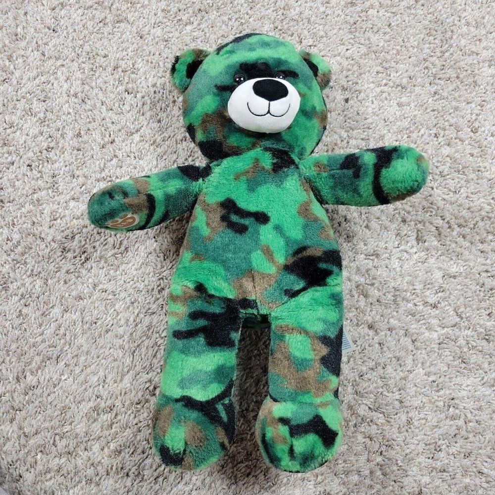 Build-A-Bear Workshop Camo Bear Military Bear Stuffed Animal Plush Soft Teddy